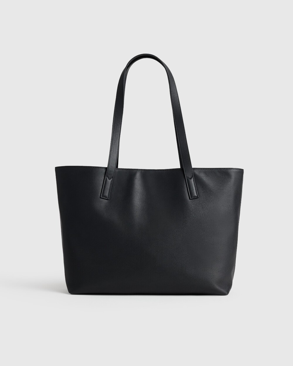 Quince Italian Leather Tote Black Top Grain Laptop Work Bag 13" Gold Hardware
